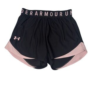 Under Armour Women's Black and Pink Shorts